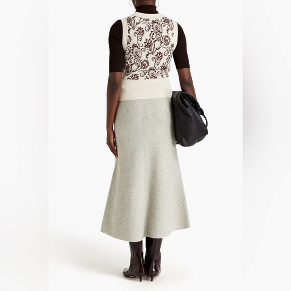 Sandro Ribbed wool midi skirt - Picture 3 of 4